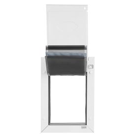 Pet Door, Medium, with Three Magnetic Flaps and Metal Frame, Strong and Weatherproof Dog Door for Interior and Exterior Doors, Easy to Install